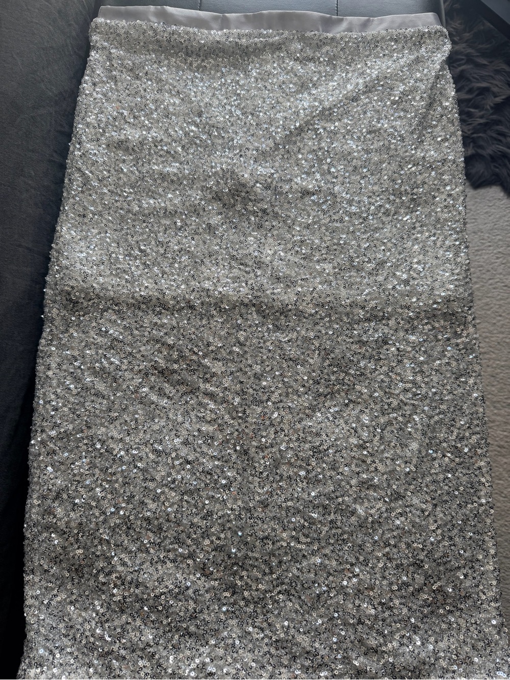H&M Silver Sequin Pencil Skirt